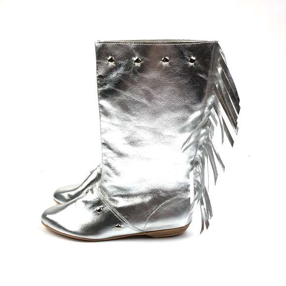 silver fringe boots